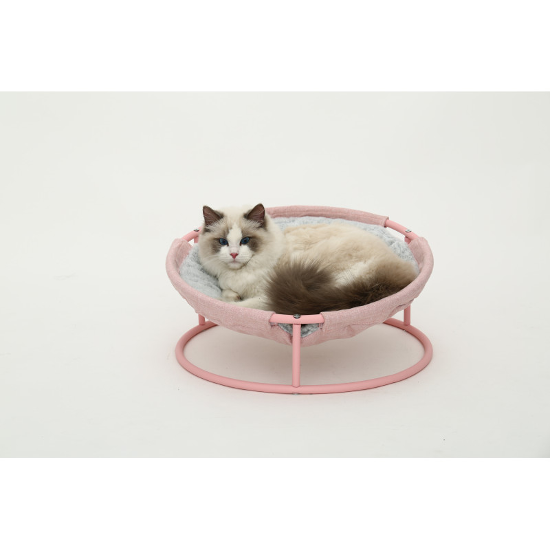 MISOKO&CO Pet bed round лежак складной для собак и кошек, 45x45x22 см, розовый - фото 5