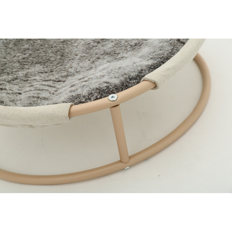 MISOKO&CO Pet bed round лежак складной для собак и кошек, 45x45x22 см, коричневый - фото 3
