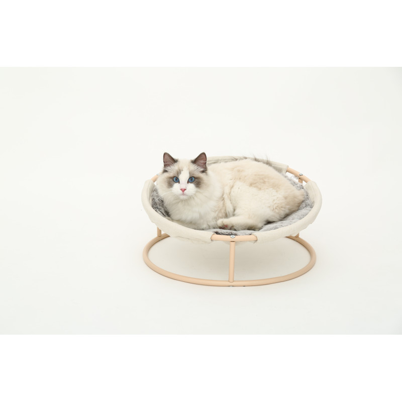 MISOKO&CO Pet bed round лежак складной для собак и кошек, 45x45x22 см, коричневый - фото 5