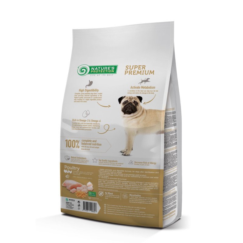 Nature's Protection Weight Control Sterilised Adult All Breeds сухой корм для собак склонных к полноте 12 кг - фото 2
