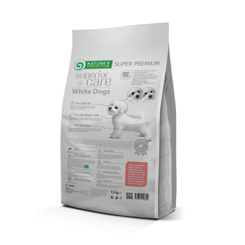 Nature's Protection Superior Care White Dogs GF Starter All Breeds сухой корм для щенят с белым окрасом шерсти 1.5 кг - фото 2