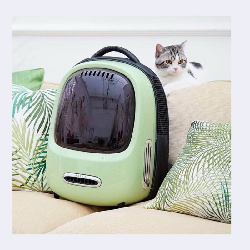 Petkit Breezy2 Smart Cat Carrier рюкзак-переноска для котов и собак малых пород, 45 см х 33 см х 30 см, зеленый - фото 2