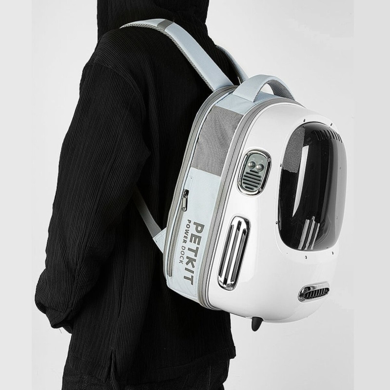 Petkit Breezy2 Smart Cat Carrier рюкзак-переноска для котов и собак малых пород, 45 см х 33 см х 30 см, белый - фото 4