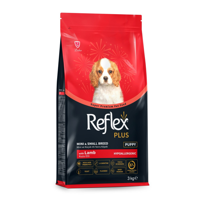 Reflex Plus Mini & Small Breed Puppy сухий корм з ягнятком для цуценят малих порід, 3 кг - фото 3