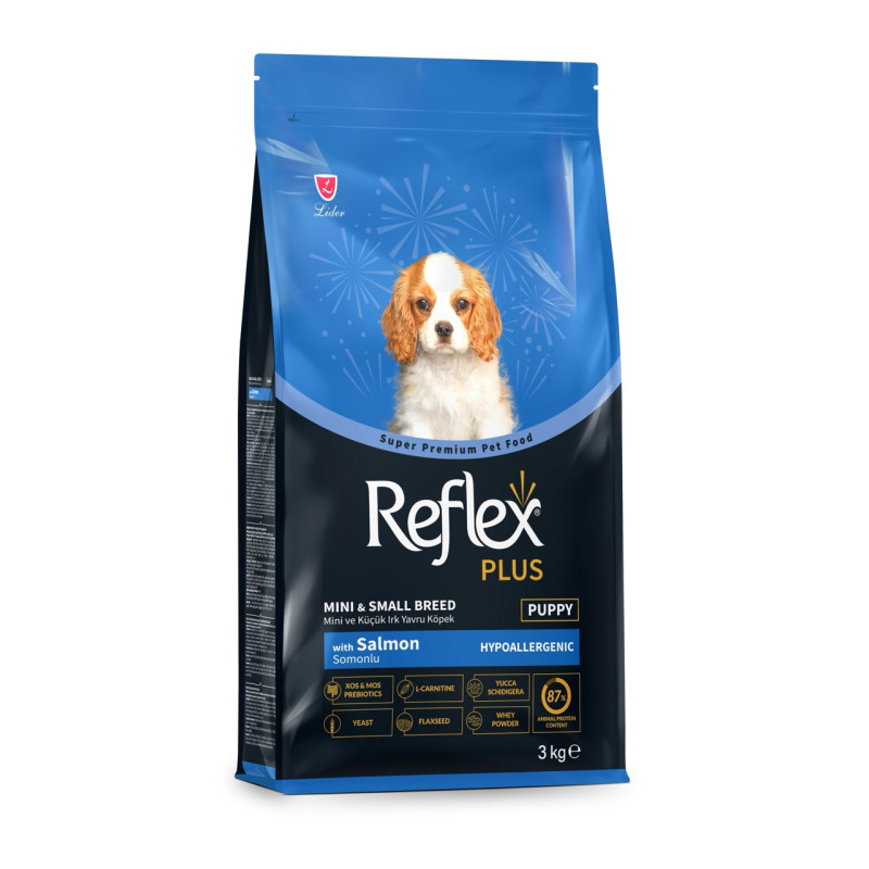 Reflex Plus Mini & Small Breed Puppy сухой корм с лососем для щенят малых пород, 3 кг - фото 3