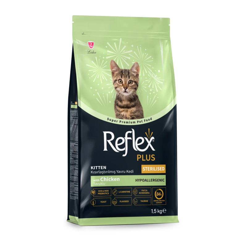 Reflex Plus Kitten Sterilized сухой корм с курицей для стерилизованных котят, 1.5 кг - фото 3