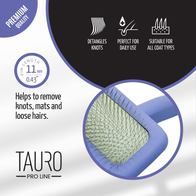 Tauro Pro Line пуходерка прямоугольная, 12 х 17.8 см, фиолетовая - фото 4