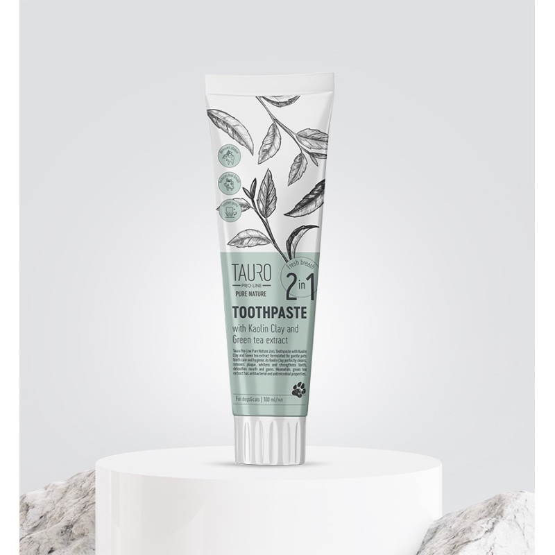 Tauro Pro Line Pure Nature зубна паста з екстрактом зеленого чаю для собак та кішок, 100 мл - фото 2