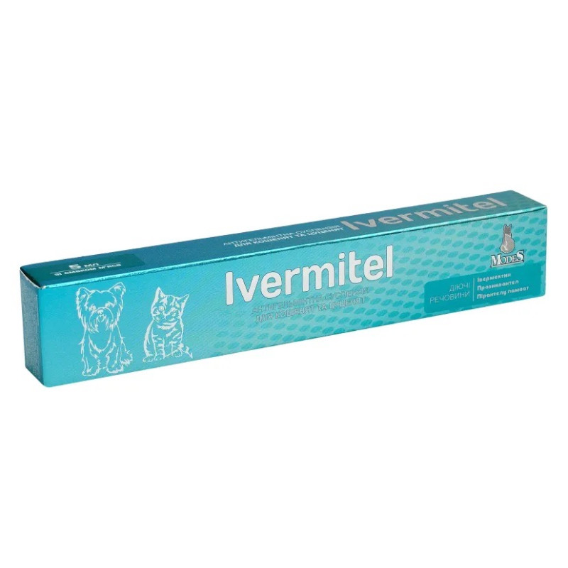 ModeS Ivermitel антигельминтная суспензия для собак и котов, 5 мл