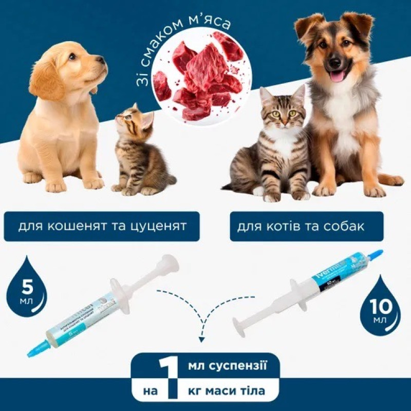 ModeS Ivermitel антигельминтная суспензия для собак и котов, 10 мл - фото 3