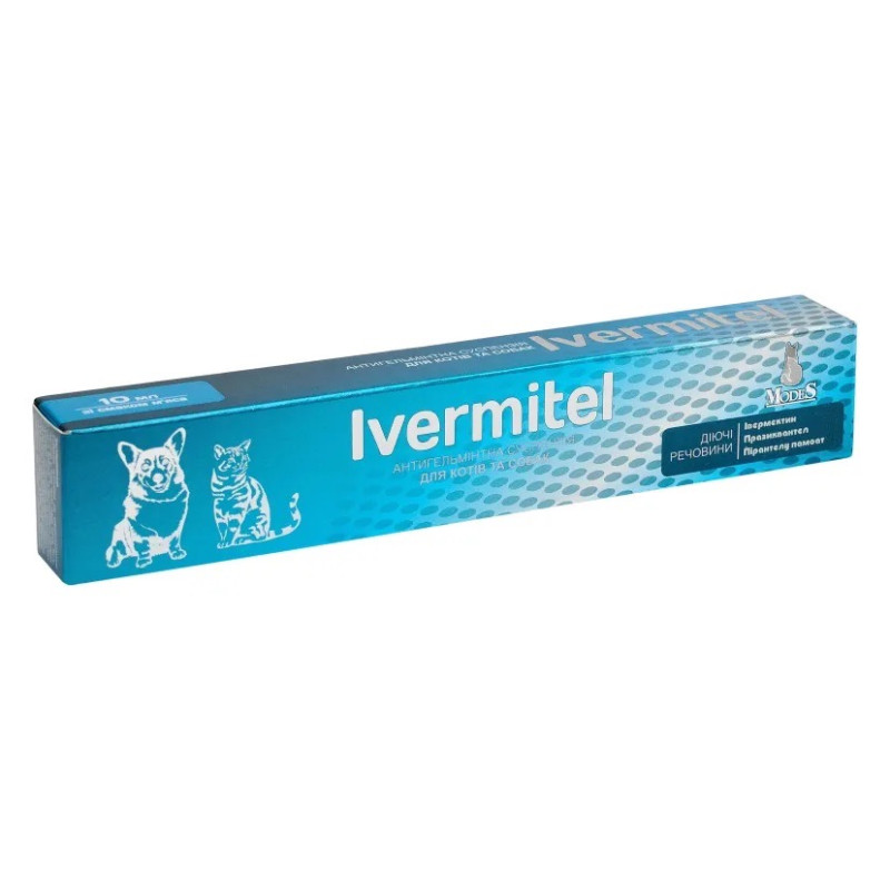 ModeS Ivermitel антигельминтная суспензия для собак и котов, 10 мл