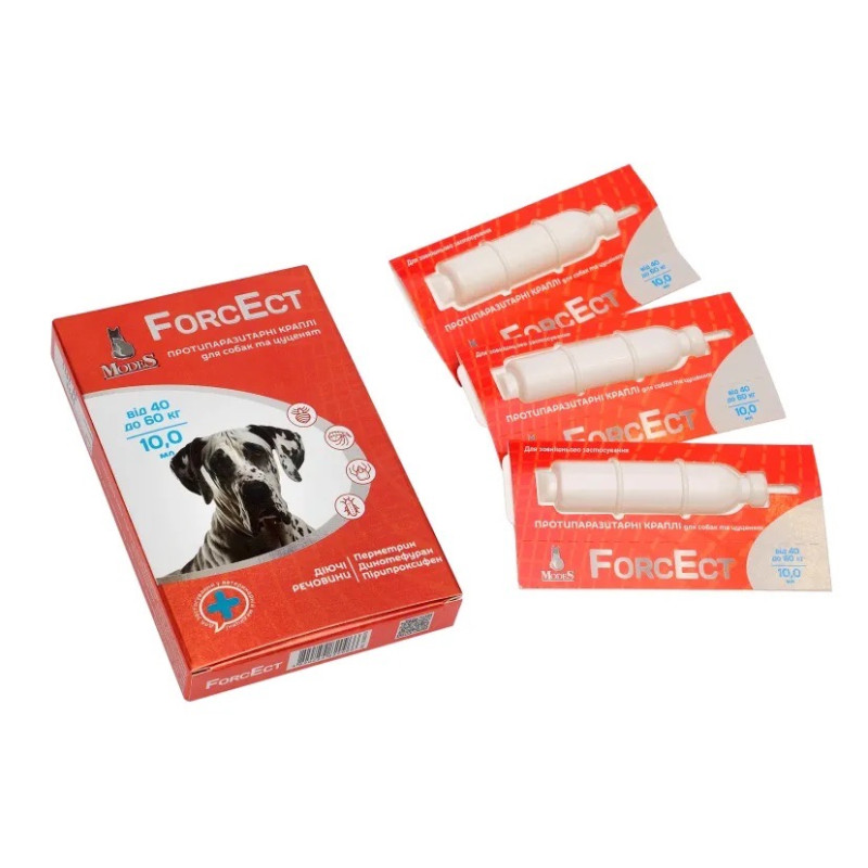 ModeS ForcEct противопаразитарные капли для собак весом 40-60 кг, 3 пип - фото 2