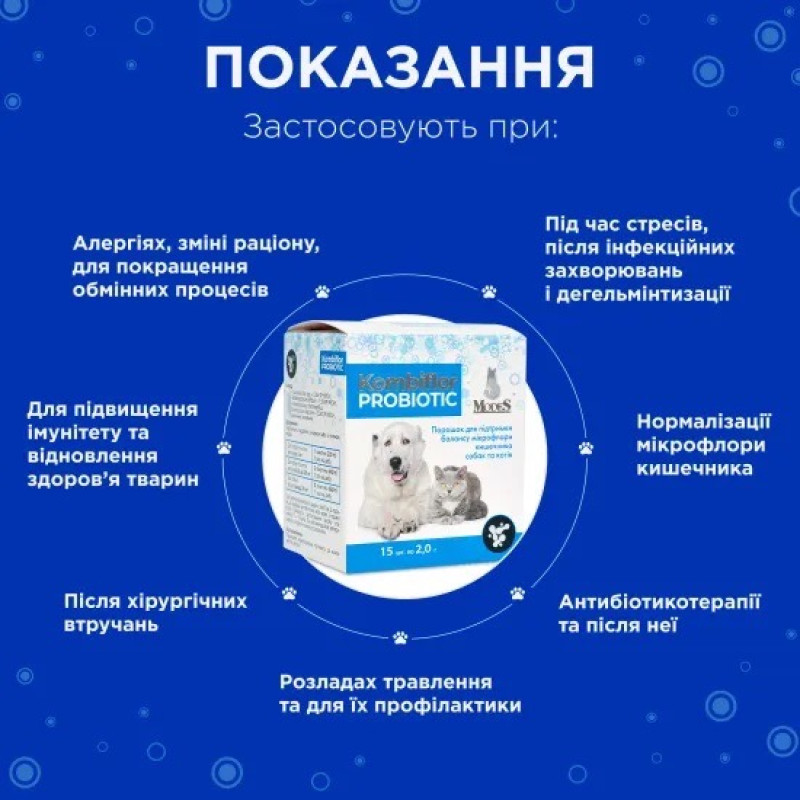ModeS Kombiflor Probiotic витамины с пробиотиками для собак и котов, 15 шт х 2 гр - фото 4