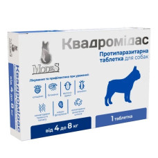 ModeS Квадромідас противопаразитарные таблетки для собак весом 4-8 кг, 1 табл