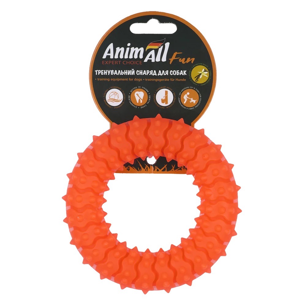 AnimAll Fun Ring іграшка для собак, 12 см, помаранчевий