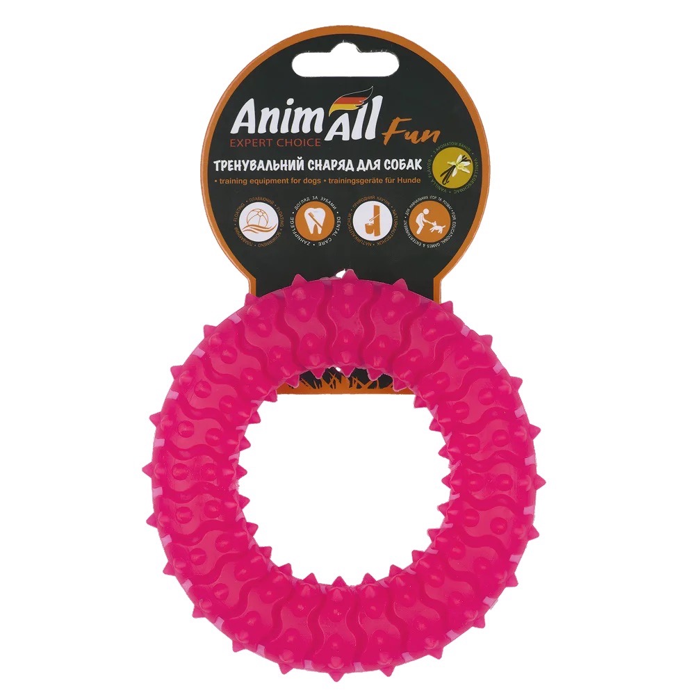 AnimAll Fun Ring іграшка для собак, 12 см, кораловий