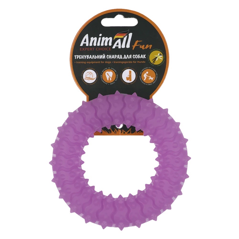 AnimAll Fun Ring іграшка для собак, 12 см, фіолетовий