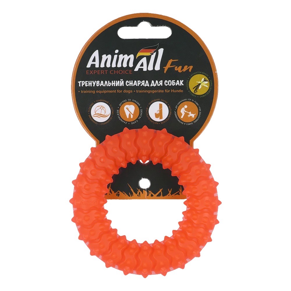AnimAll Fun Ring іграшка для собак, 9 см, помаранчевий