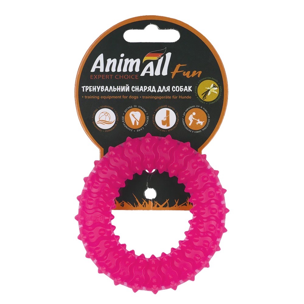 AnimAll Fun Ring іграшка для собак, 9 см, кораловий