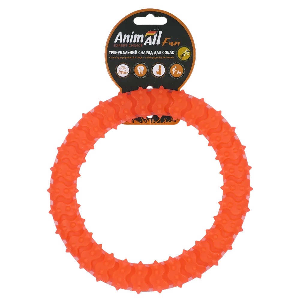 AnimAll Fun Ring іграшка для собак, 20 см, помаранчевий