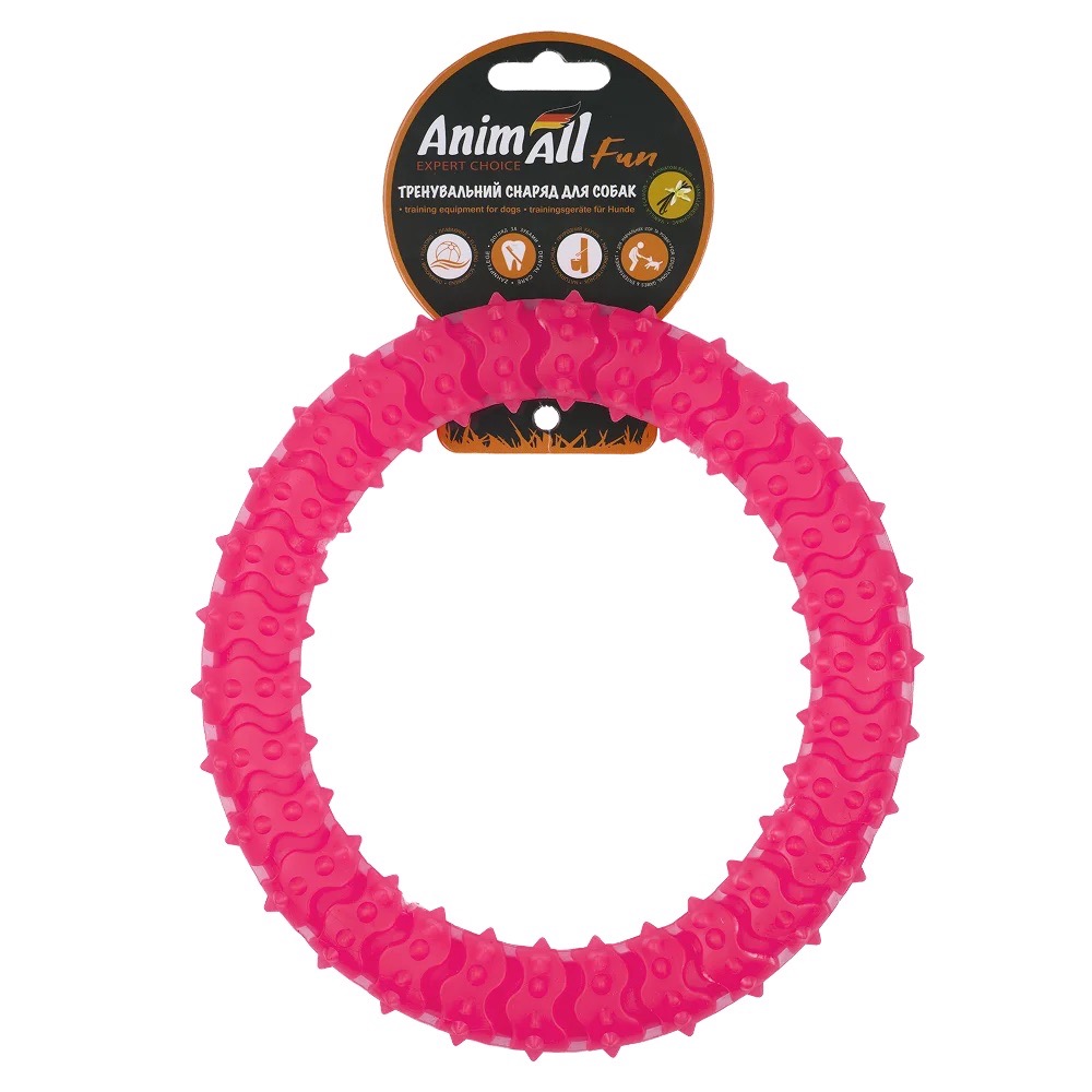 AnimAll Fun Ring іграшка для собак, 20 см, кораловий
