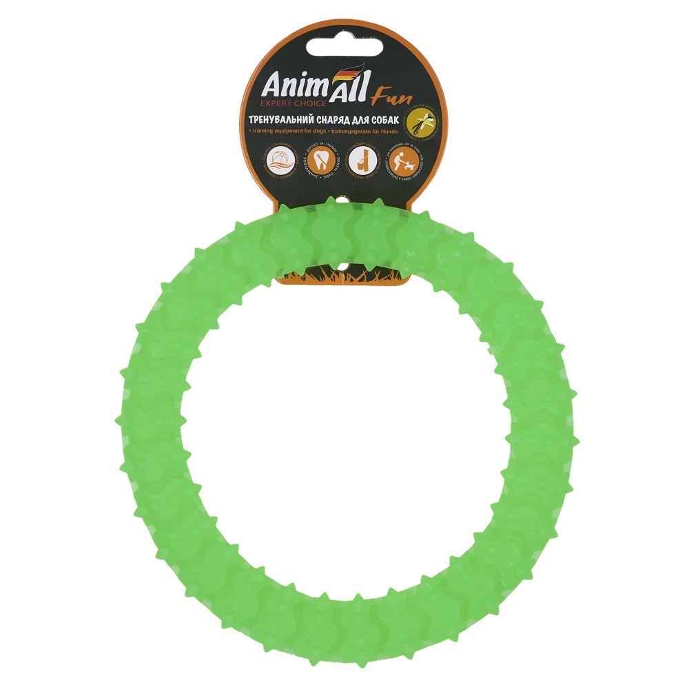 AnimAll Fun Ring іграшка для собак, 20 см, зелений