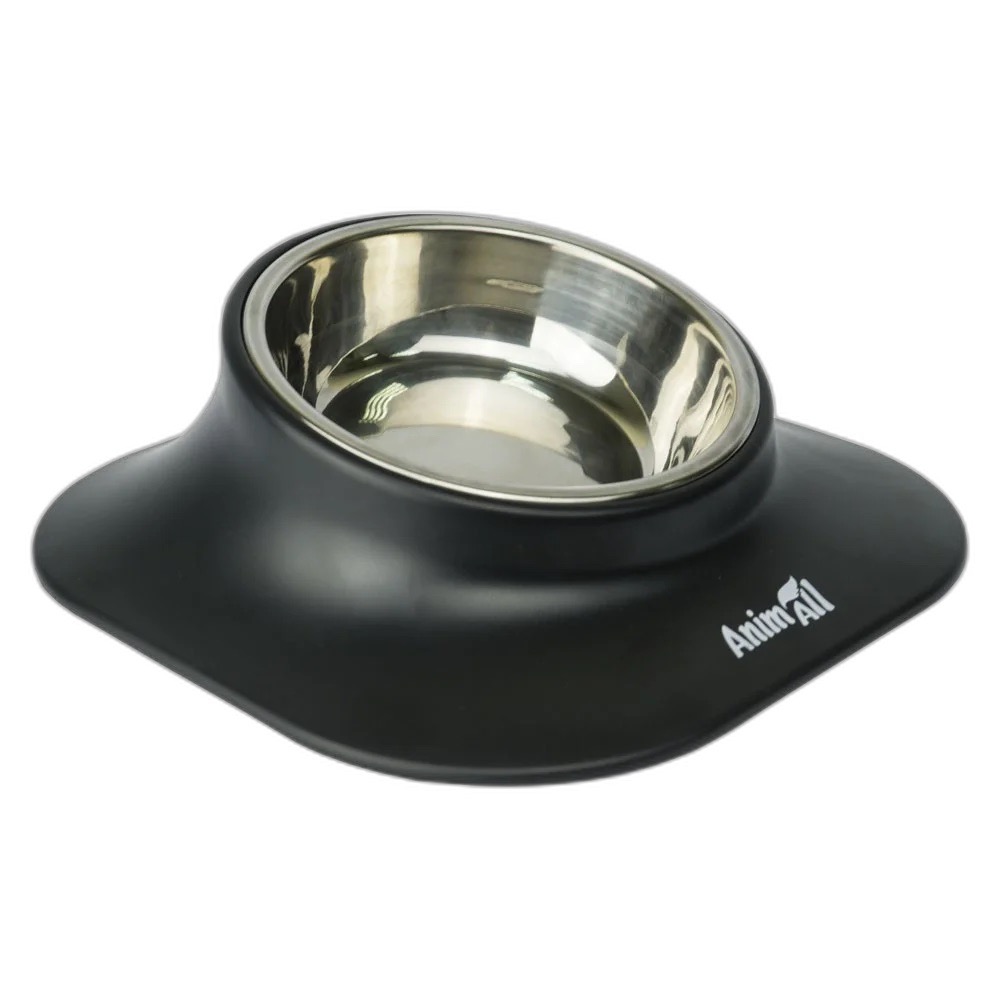 AnimAll Single Bowl миска для тварин на підставці, 420 мл, чорний