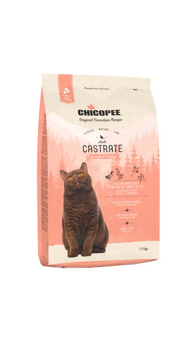 Chicopee CNL Cat Adult Castrate сухий корм для стерилізованих котів з м'ясом птиці, 1.5 кг
