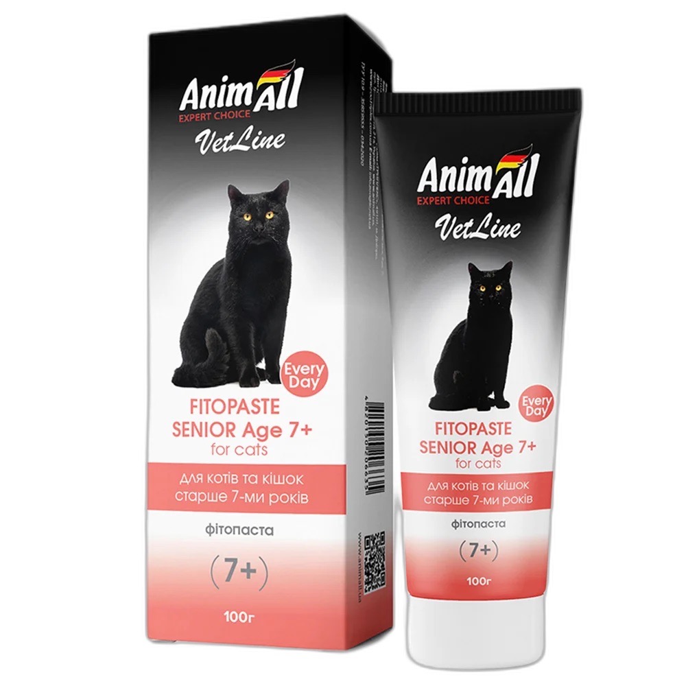 AnimAll VetLine Senior Age 7+ вітамінна паста для літніх котів, 100 г