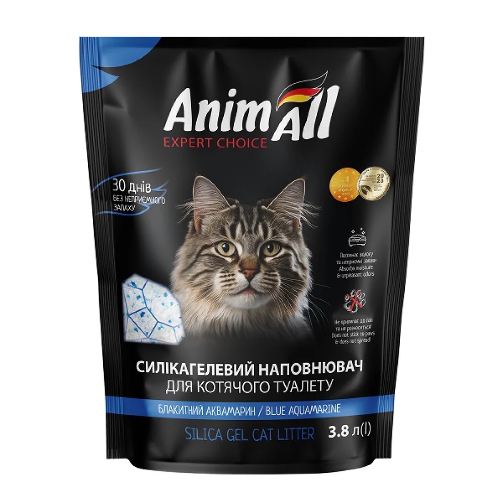 Animall Blue Aquamarine силікагелевий наповнювач для котячого туалету, 3.8 л