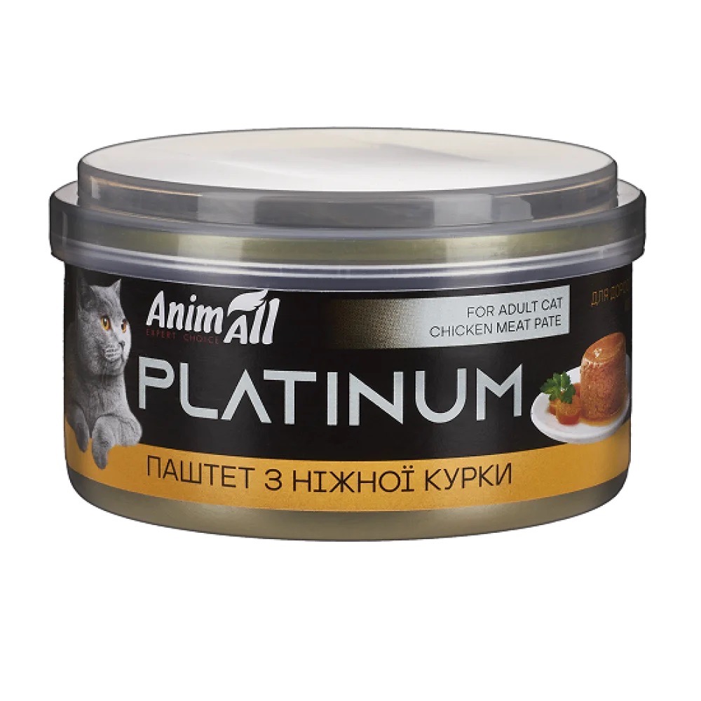 AnimAll Platinum Chicken вологий корм з куркою для котів, 70 г