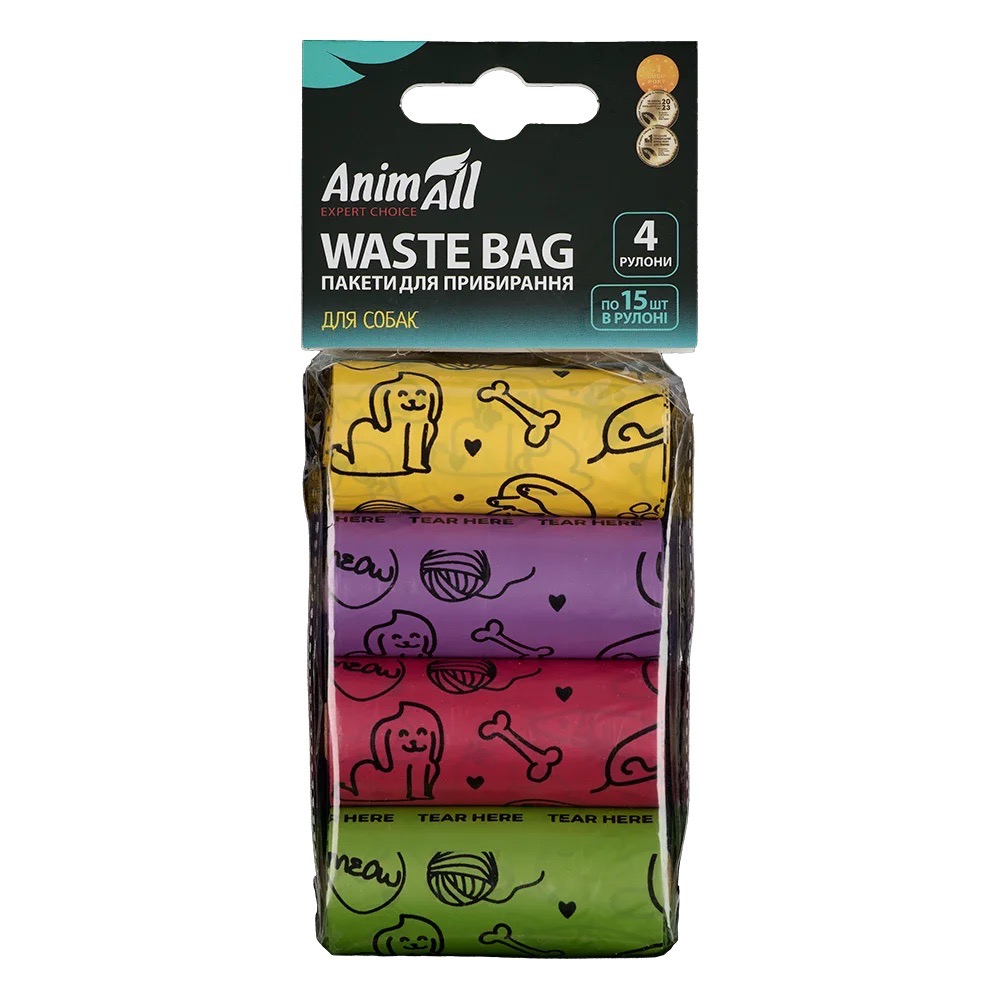AnimAll Waste Bag набір пакетів для збирання за собакою, 4 х 15 шт