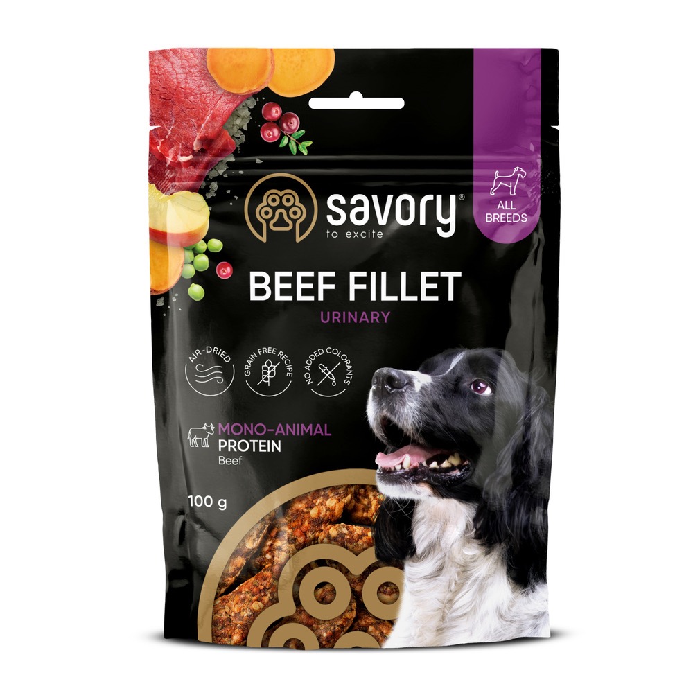 Savory Fillet Urinary Beef ласощі для собак для профілактики СКХ, 100 г