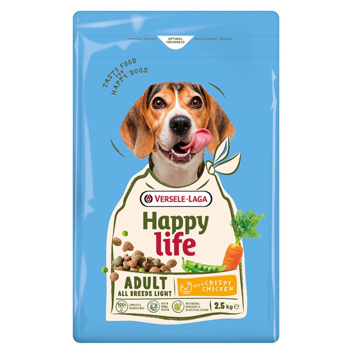 Happy Life Adult Light With Chicken сухий корм для собак із зайвою вагою, 2.5 кг