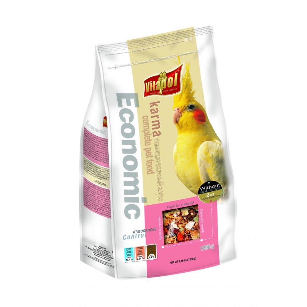 Vitapol Economic корм для німф та середніх папуг, 1.2 кг