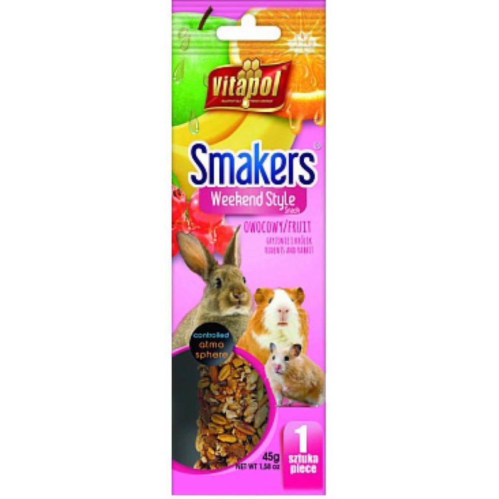 Vitapol Smakers ласощі для гризунів із фруктами, 45 г