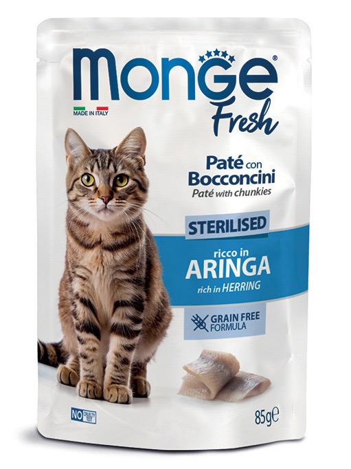 Monge Cat Fresh Sterilised Herring вологий корм з оселедцем для стерилізованих котів, 85 г