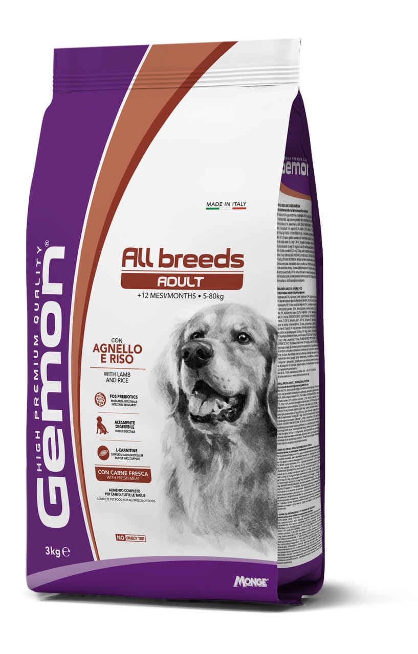 Gemon Dog Adult Agnello сухий корм з ягнятком для дорослих собак усіх порід 3 кг