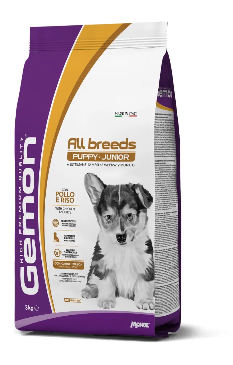 Gemon Dog All breeds Puppy & Junior сухий корм з куркою для щенят та юніорів 3 кг