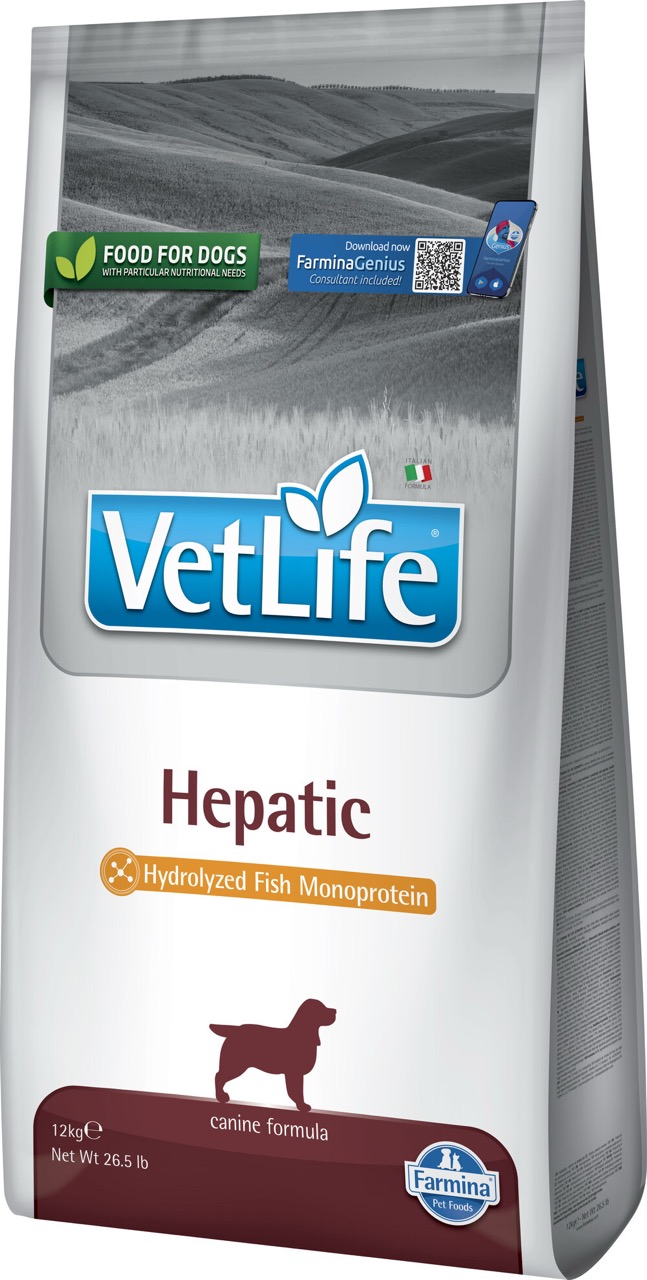 Farmina Vet Life Dog Hepatic сухий корм для собак із захворюваннями печінки, 12 кг