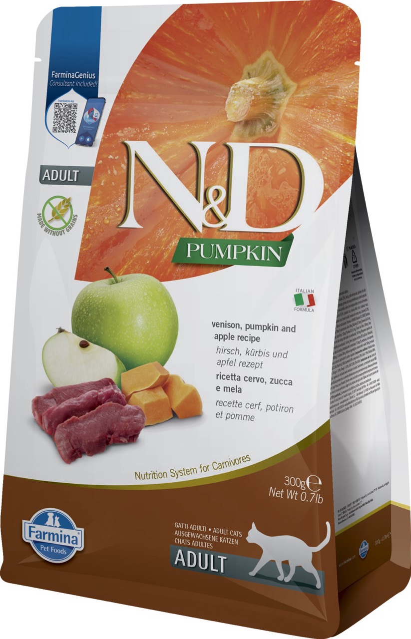 Farmina N&D Cat Pumpkin Venison & Apple Adult сухий корм для котів з оленіною, 300 гр