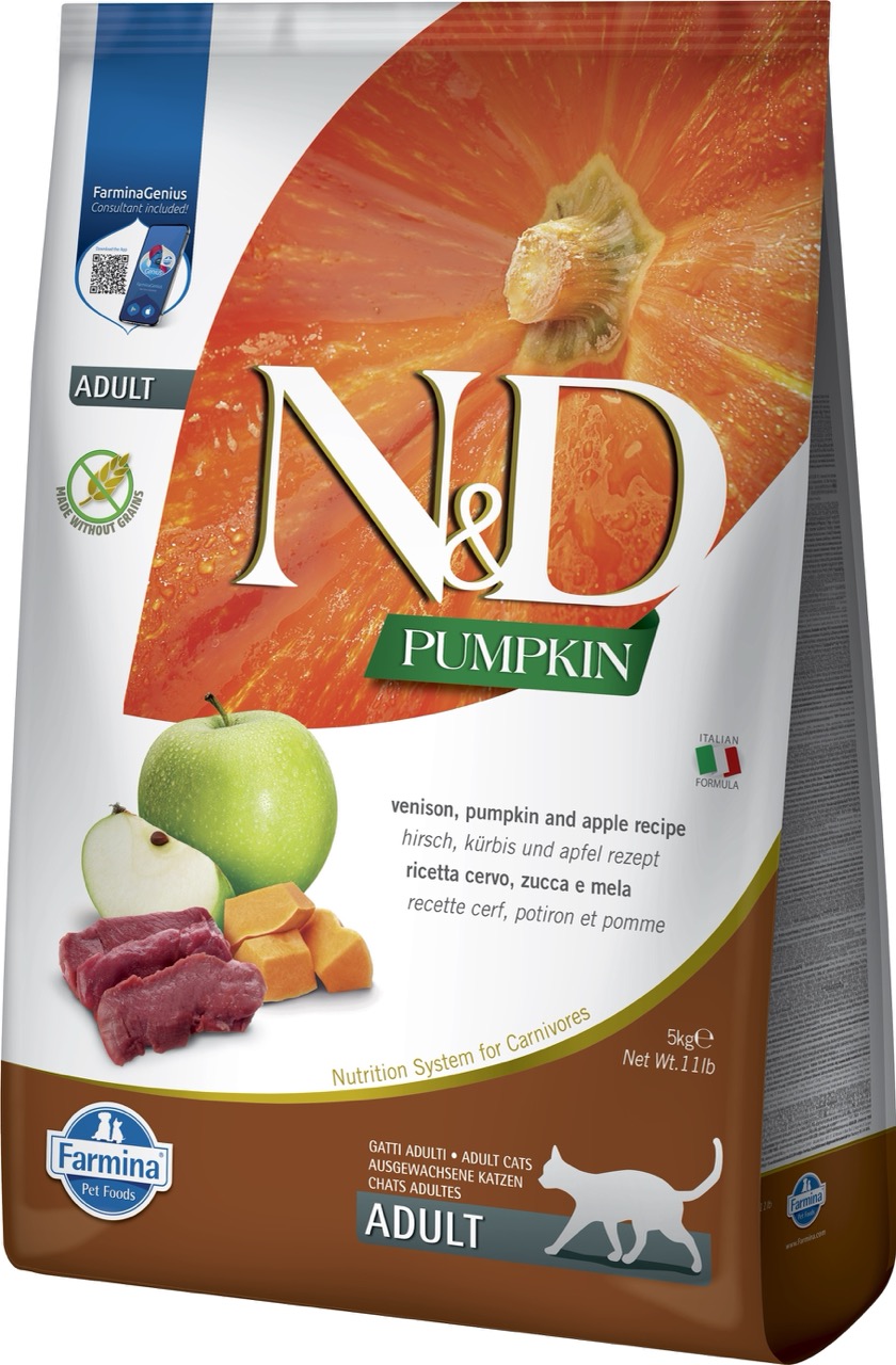 Farmina N&D Cat Pumpkin Venison & Apple Adult сухий корм для котів з оленіною, 5 кг