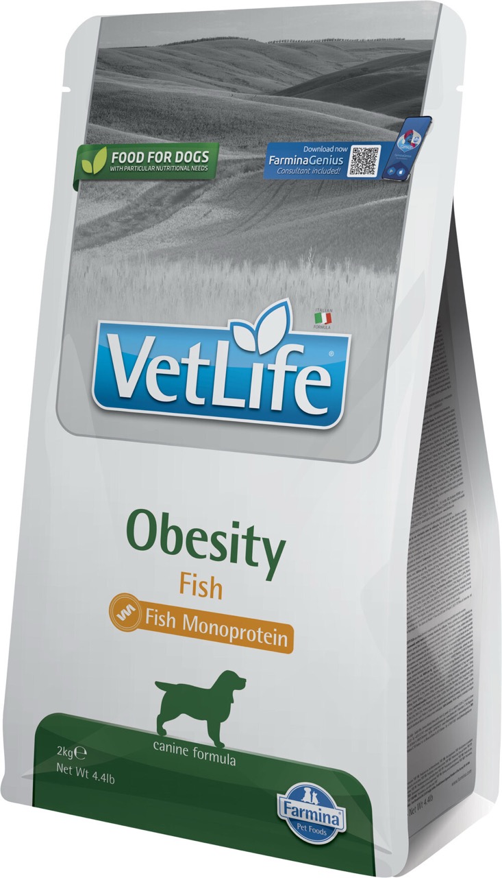 Farmina Vet Life Dog Obesity Fish сухий корм для собак із зайвою вагою, 2 кг