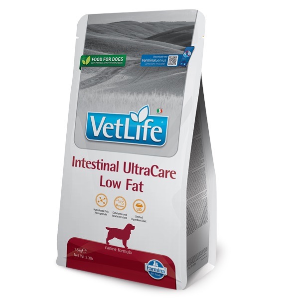 Farmina Vet Life Intestinal UltraCare Low Fat сухий корм для собак із проблемами ШКТ, 1.5 кг