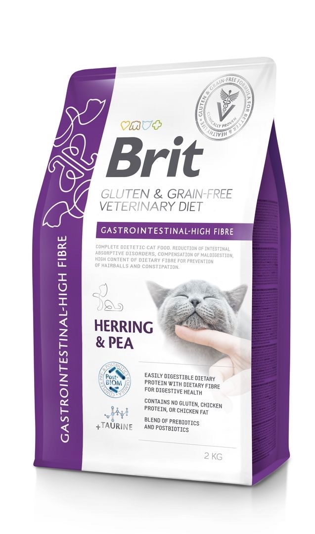 Brit VetDiet Cat Gastrointestinal High Fibre сухий корм для котів із проблемами ШКТ, 2 кг