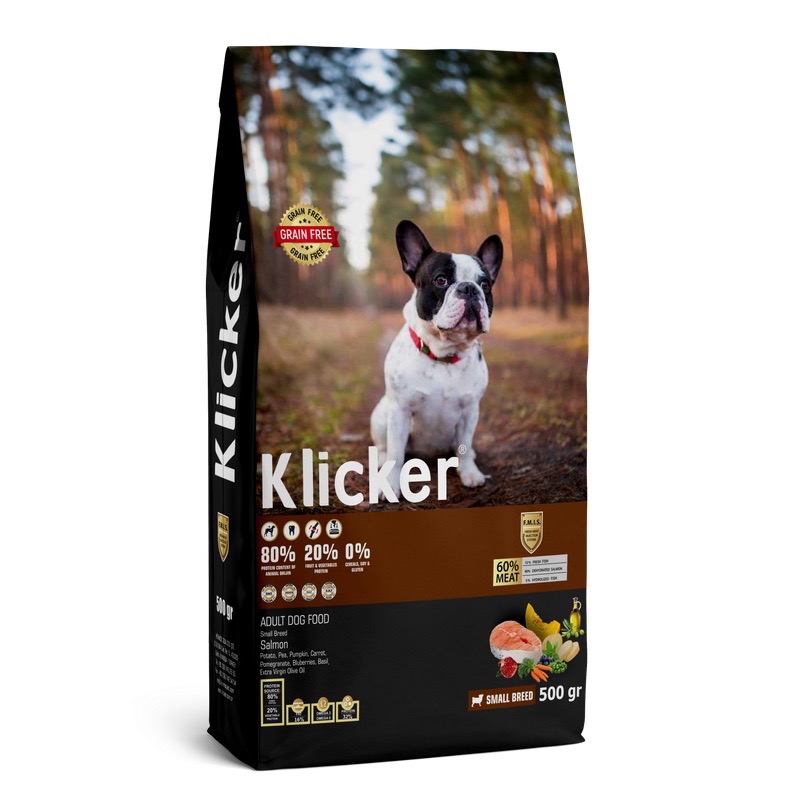 Klicker Dog Small Breeds Salmon сухий корм із лососем для собак малих порід, 500 г