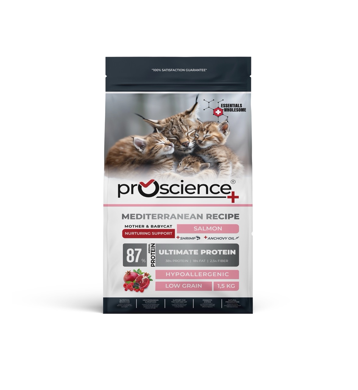 ProScience Mother & Baby Cat Salmon сухий корм з лососем для кошенят і кішок, що годують, 1.5 кг
