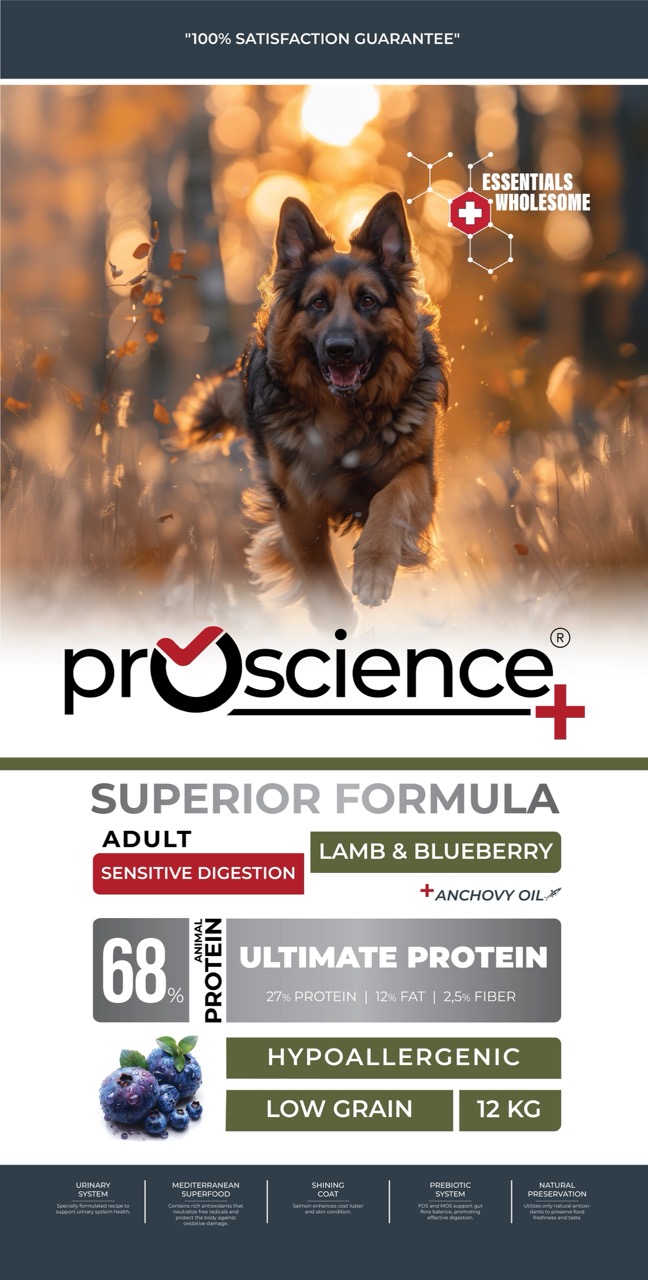 ProScience Adult Dog Lamb & Blueberry сухий корм з ягнятком для собак, 12 кг