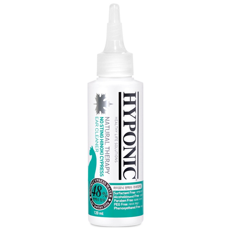 Hyponic No Sting Hinoki Cypress Ear Cleaner лосьйон для догляду за вухами котів, 120 мл