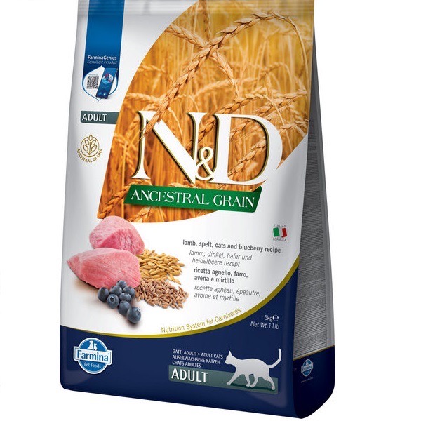 Farmina N&D Lamb & Blueberry Adult сухий корм з ягнятиною для котів, 5 кг